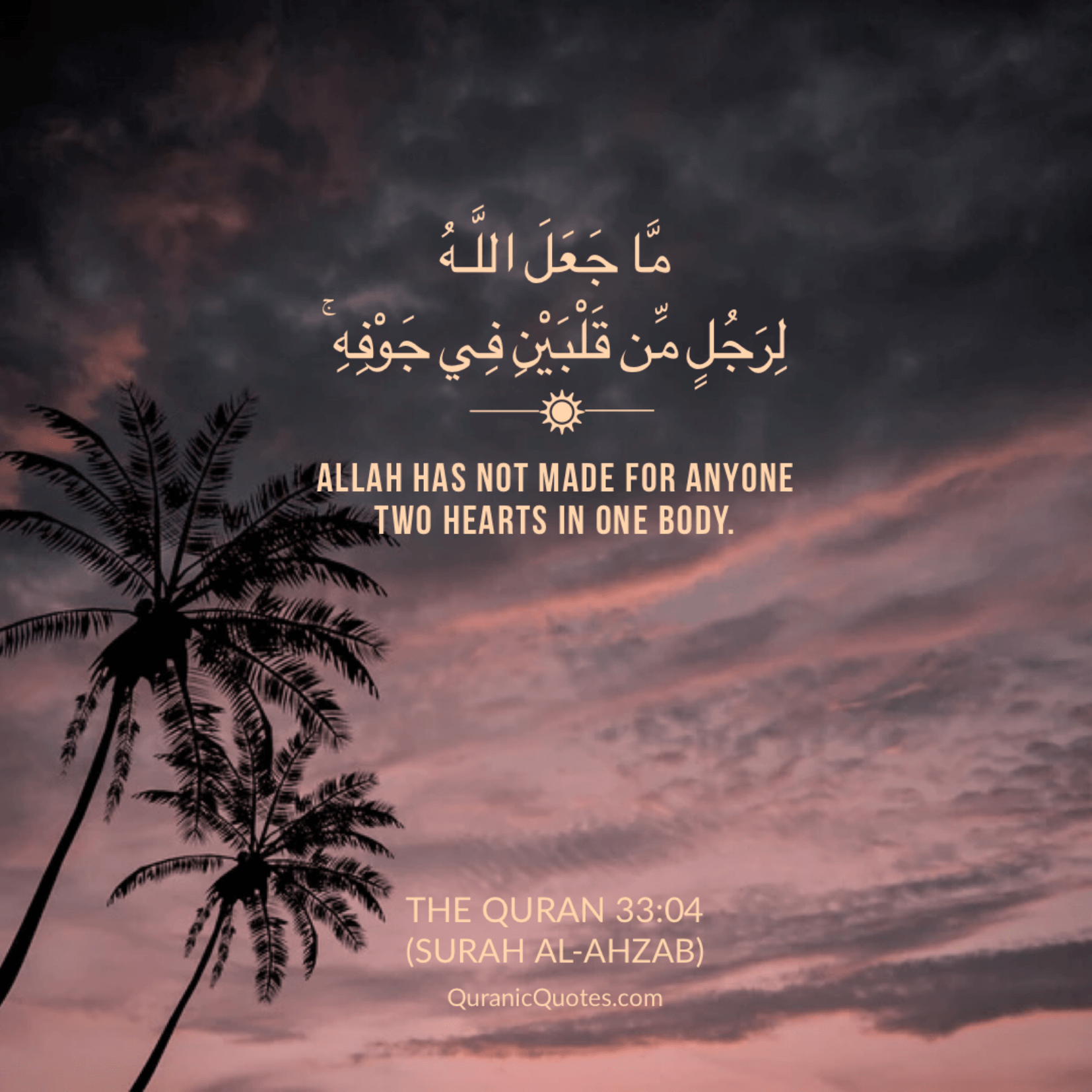#333 The Quran 33:04 (Surah al-Ahzab) - Quranic Quotes