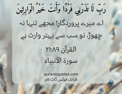 #444 The Quran 21:89 (Surah al-Anbiya)